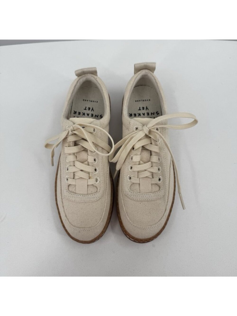 Everlane Tread Bare Sneaker size 7 Women's in Canvas/Red/Blue Lace-up Shoes - Picture 5 of 8